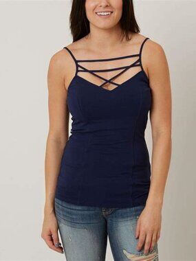 Buckle Red By BKE Tank Top Women's Strappy Cross Bust